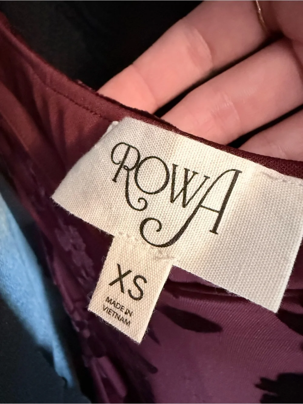 Row A Long Sleeve Burgundy Floral Maxi Dress XS